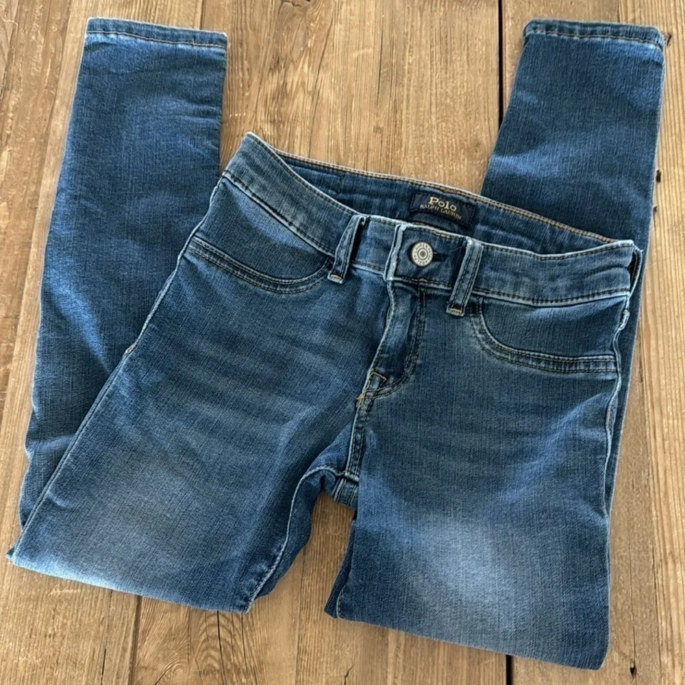 Polo Ralph Lauren Little Girls Aubrie Denim Leggings Size 8